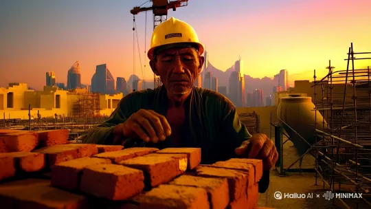 暮色四合,城市的轮廓在夕阳余晖中渐次清晰。高楼林立间,一处建筑工地尚未收工。
塔吊矗立在场地中央,巨大的吊臂在晚风中纹丝不动,似一位沉默的守望者。老陈站在脚手架旁,安全帽下,皱纹纵横的脸上满是专注。他轻轻摩挲着手中的砖块,那粗糙的触感,是他几十载建筑生涯最熟悉的记忆。这些砖块,在他眼里,如同即将奔赴战场的士兵,每一块都承载着建造家园的使命。
不远处,搅拌机还在“嗡嗡”作响,砂石与水泥在其中翻滚融合,奏响一曲独特的建设之歌。年轻的小李穿梭在钢筋丛林间,手中的卷尺频繁起落,仔细丈量着每一处尺寸。汗水湿透了他的后背,可他的眼神始终坚定,不放过任何一个细节。
夕阳的光辉洒在工地上,给裸露的钢筋和未完工的墙体都镶上了金边。远处的城市灯火初上,老陈知道,这座城市里,有无数个温暖的家正等待着被建成。他们这群建筑人,就像这夜幕降临时仍坚守岗位的灯火,虽不耀眼夺目,却默默照亮着城市生长的脉络。
收工的哨声响起,工友们陆续走向简易的工棚。棚内,饭菜的香气已开始弥漫。一天的辛劳在此刻得到慰藉,大家围坐在一起,谈论着今天的进度和明日的计划。窗外,城市的霓虹闪烁,他们知道,自己亲手垒起的不只是高楼大厦,更是无数人对美好生活的憧憬。
在建筑的世界里,他们用双手雕琢时光,以汗水浇灌梦想。一生所求,不过是在这砖石瓦砾间,筑起座座广厦,见证城市的蓬勃生长,也为自己的人生垒砌出坚实的轨迹。 by Hailuo AI Video Generator