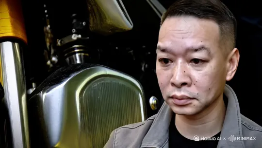 - **机械细节**:着重描写CBR900RR的机械特性,比如钛合金排气系统在高温下的变色过程
- **环境互动**:增加雨水/强风等天气因素对特技动作的影响
- **生理反应**:深入刻画高速运动下人体出现的隧道视觉、 by Hailuo AI Video Generator