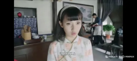 许可一（孙艺宁饰）解开盘扣和脱下白色旗袍 by Hailuo AI Video Generator