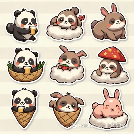 图中的小动物动起来，有幅度，有标志动作。 by Hailuo AI Video Generator