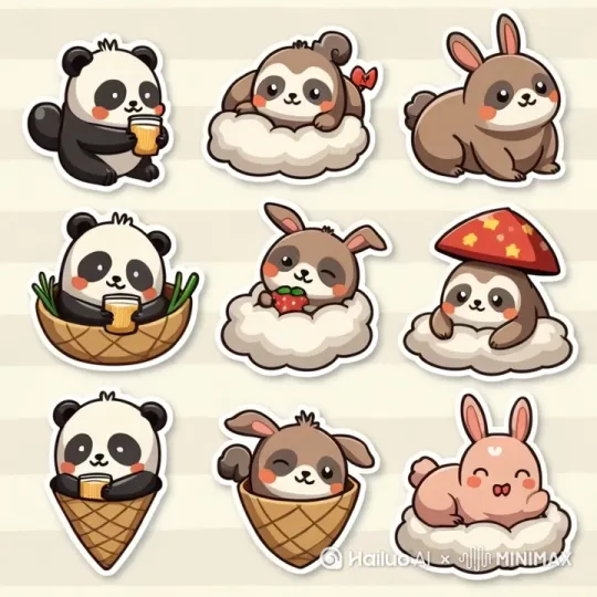 图中的小动物动起来，有幅度，有标志动作。 by Hailuo AI Video Generator