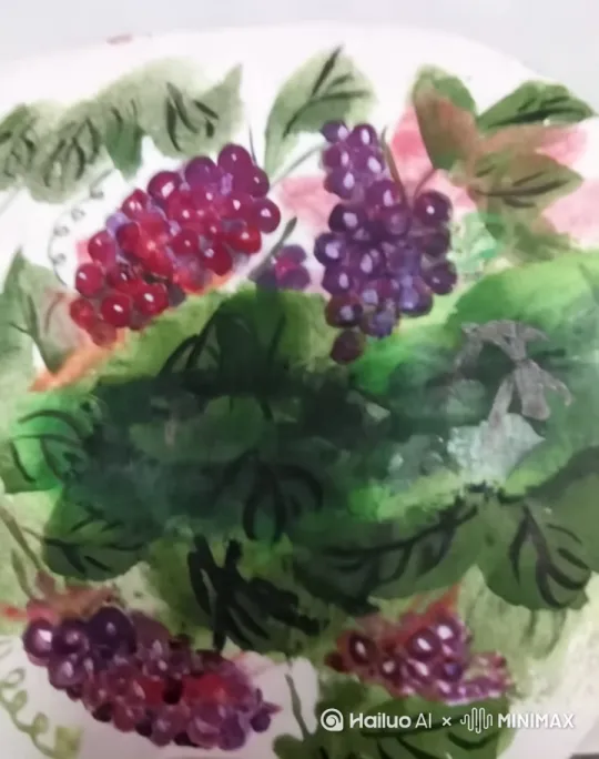 葡萄和叶子随风摆动 by Hailuo AI Video Generator