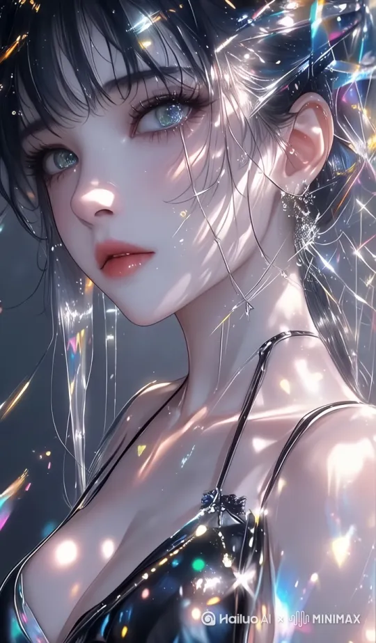 小幅度动态，光芒闪动，眼睑微动 by Hailuo AI Video Generator