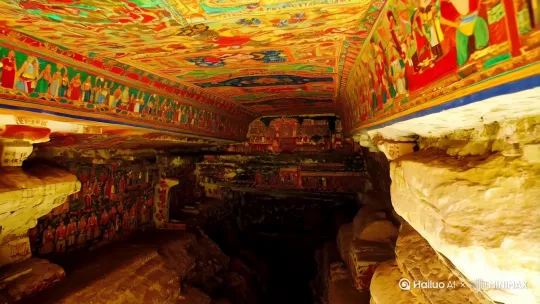 敦煌市：丝绸之路上的文化瑰宝
   - 场景描述：从莫高窟的壁画开始，展示其丰富的佛教艺术和历史文化。接着切换到鸣沙山月牙泉的独特景观，展示其沙漠与绿洲的对比。最后，镜头聚焦在丝绸之路上的驼队，展示其历史与文化的重要性。
   - 风格：历史与自然的结合，色彩古朴，氛围神秘。 by Hailuo AI Video Generator