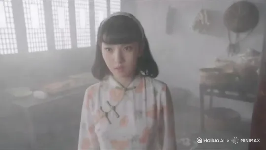 许可一（孙艺宁饰）解开盘扣和脱下白色旗袍 by Hailuo AI Video Generator