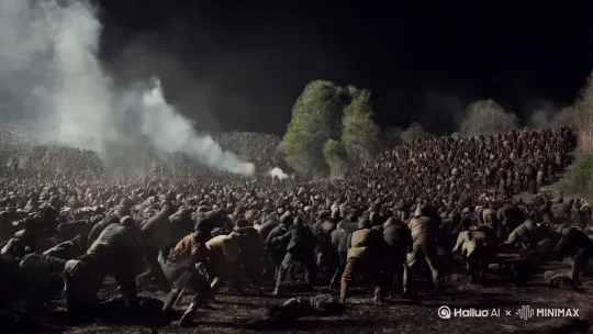 2000个人在打仗死伤惨重[晃动] by Hailuo AI Video Generator