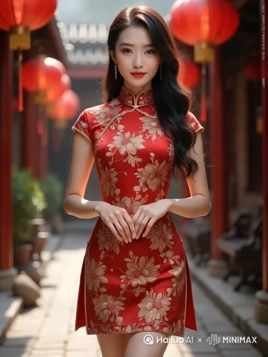 图片中的美女张口说话，双手做舞蹈动作，头向左轻侧，镜头接近到脸部，然后拉远[跟随] by Hailuo AI Video Generator