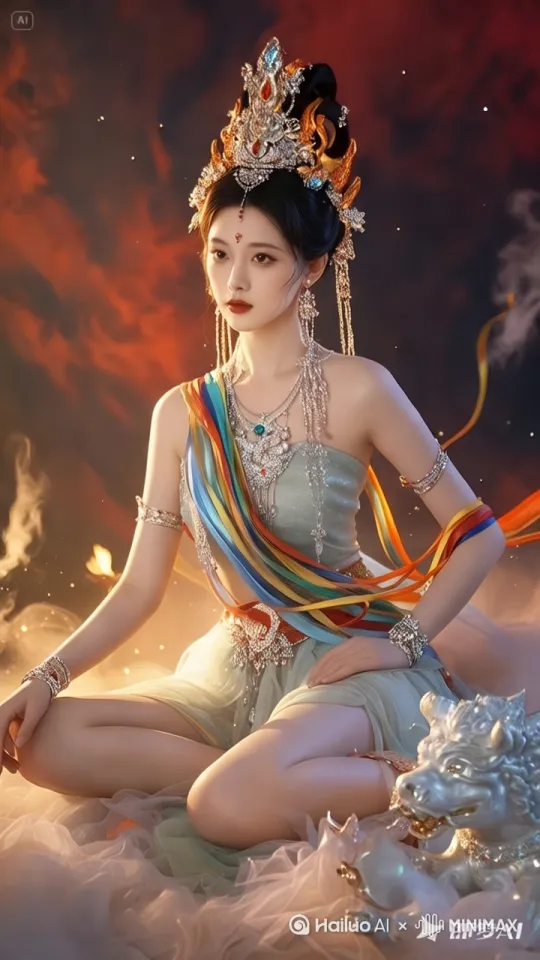 仙女跳敦煌古典舞蹈 by Hailuo AI Video Generator