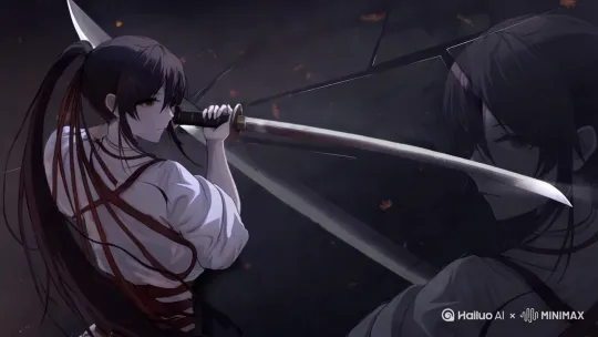头发飘动，无运镜 by Hailuo AI Video Generator
