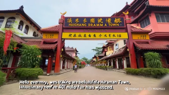 >**封面花字**：探秘会昌戏剧小镇400年古榕树
>**视频标题**：《走进会昌戏剧小镇，探寻那棵见证了400年历史的古榕树》

**镜号1**：
- **拍摄场景**：会昌戏剧小镇入口处
- **拍摄内容**：介绍小镇的整体风貌和位置，引出古榕树的位置。
- **景别**：全景
- **角度**：平拍
- **台词**：“大家好，今天带你们走进美丽的会昌戏剧小镇，这里有座历史悠久的古榕树等你来发现。”
- **时长**：8s

**镜号2**：
- **拍摄场景**：前往古榕树的路上
- **拍摄内容**：沿途风景以及行人对古榕树的谈论，营造神秘感。
- **景别**：中景
- **角度**：侧拍
- **台词**：“听说这棵树已经有400年的历史了，它见证了多少故事呢？”
- **时长**：7s

**镜号3**：
- **拍摄场景**：古榕树下
- **拍摄内容**：展现古榕树的整体外观，包括其庞大的树冠和粗壮的树干。
- **景别**：全景
- **角度**：仰拍
- **台词**：“哇，到了！看看这棵壮观的古榕树吧！”
- **时长**：6s

**镜号4**：
- **拍摄场景**：围绕古榕树一圈
- **拍摄内容**：细致展示古榕树的细节特征，如根部、枝叶等。
- **景别**：特写
- **角度**：俯拍与侧拍结合
- **台词**：“它的每一片叶子，每一个枝桠都在诉说着过去的故事。”
- **时长**：10s

**镜号5**：
- **拍摄场景**：古榕树旁边的小径
- **拍摄内容**：游客在古榕树周围活动的情景，比如拍照留念等。
- **景别**：近景
- **角度**：平拍
- **台词**：“这里不仅是自然景观，也是人们寻找心灵宁静的好去处。”
- **时长**：9s

**镜号6**：
- **拍摄场景**：古榕树下
- **拍摄内容**：回归到古榕树本身，以静态画面结束，给人留下深刻印象。
- **景别**：中景
- **角度**：平拍
- **台词**：“让我们一起保护这份珍贵的历史遗产，让古榕树继续见证我们的未来。”
- **时长**：5s by Hailuo AI Video Generator