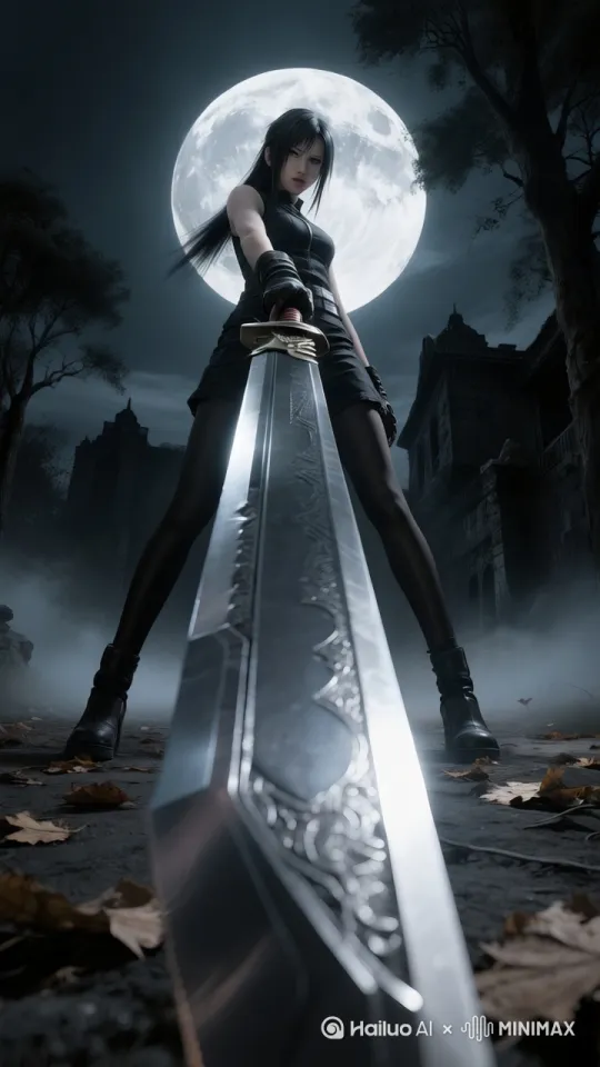 “The character’s clothes and hair gently sway in the wind, branches of the trees are visibly moved by the wind, fallen leaves on the ground rustle and shift with the breeze. The character’s pose remains fundamentally unchanged, yet subtle breathing - related chest - rising motions are maintained.” by Hailuo AI Video Generator