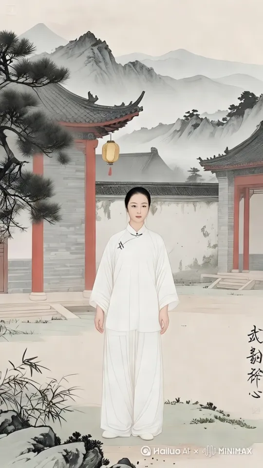 请帮请帮我把这张图片做成这个美女在打8段锦的全套，每个动作重复两遍。 by Hailuo AI Video Generator