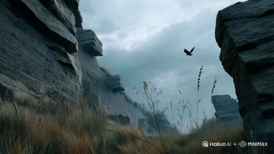 开始：低角度近地面  过程：垂直向上提升 结束：高空鸟瞰
特点：逐渐揭示广阔风景，镜头稳定无摇晃 by Hailuo AI Video Generator