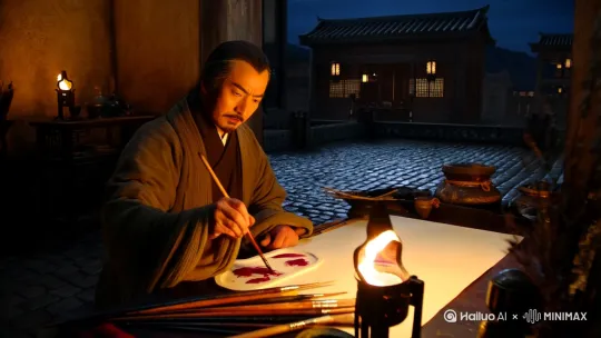金陵有画师柳无涯,善绘人物,尤工仕女。每作画,必闭门三日,不饮不食。人问其故,笑而不答。
一日,有富商求画,许以千金。柳沉吟良久,乃允。是夜,月明如昼,柳独坐轩中,铺素纸于案,取朱砂调墨,忽闻幽香袭人。抬首见一女子立于灯下,素衣雪肤,眉目如画。柳惊问何人,女子笑曰:"君日日唤我,何故作不识?"
柳恍然,此女乃其画中之人。遂提笔作画,女则倚案观望,时而指点。及至天明,画成,女子忽不见。柳怅然若失,视画中女子,竟与昨夜所见无二。
富商得画大喜,悬于中堂。未几,其家夜闻女子哭声,循声见画中女子泪落如雨。富商惧,还画于柳。
柳悬画于室,每夜焚香相对。忽一夜,画中女子飘然而下,执柳手曰:"感君诚心,愿侍左右。"柳欣然应之。自此,画中常空,而柳身侧多一丽人。
后人见柳,问其妻来历,柳但笑不答。及柳卒,妻忽不见,唯留空画一幅,上书:"魂兮归来"。 by Hailuo AI Video Generator