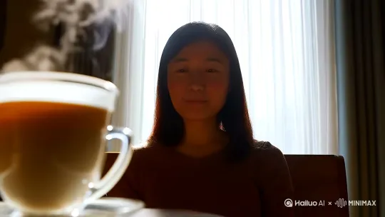 【视频标题】
《小雪的治愈系日常：悠闲午后时光》

【视频时长】
1分钟

【脚本内容】

【画面1】（0-3秒）
镜头对准一杯热气腾腾的奶茶，背景音乐是轻松的钢琴曲。

旁白：“午后时光，一杯奶茶，温暖了心房。”

【画面2】（4-8秒）
切换到小雪坐在窗边，手里拿着一本书，阳光洒在身上。

旁白：“一本书，一个故事，品味人生百态。”

【画面3】（9-12秒）
镜头拉近，展示小雪专注阅读的神情。

旁白：“在文字的世界里，寻找心灵的净土。”

【画面4】（13-17秒）
切换到小雪在阳台上侍弄花草，微笑着浇水。

旁白：“与花草为伴，感受生命的美好。”

【画面5】（18-22秒）
镜头拉近，展示一朵盛开的花朵，蜜蜂在花间飞舞。

旁白：“在这繁华的世界，静享片刻宁静。”

【画面6】（23-27秒）
切换到小雪在厨房烹饪美食，脸上洋溢着幸福的笑容。

旁白：“用心烹饪，为生活添一份美味。”

【画面7】（28-32秒）
展示一道色香味俱佳的菜肴，旁边摆放着刚煮好的米饭。

旁白：“美食，是治愈一切的良药。”

【画面8】（33-37秒）
切换到小雪与家人围坐在餐桌前，欢声笑语。

旁白：“家人相伴，共享天伦之乐。”

【画面9】（38-40秒）
镜头拉远，展示夜幕降临，屋内灯光温馨。

旁白：“平凡的生活，也有不平凡的美好。”

【画面10】（41-45秒）
视频结尾，出现“感谢观看，记得点赞关注哦！”的字幕，同时播放轻松愉快的音乐。

【画面11】（46-60秒）
视频结束，展示小雪的个人二维码和抖音、快手等社交平台账号。 by Hailuo AI Video Generator