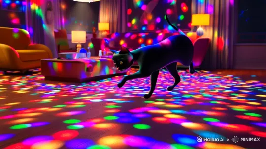 猫咪蹦迪 by Hailuo AI Video Generator