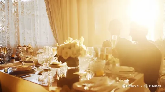 生成结婚纪念日，适合清晨，唯美的用餐时候 by Hailuo AI Video Generator