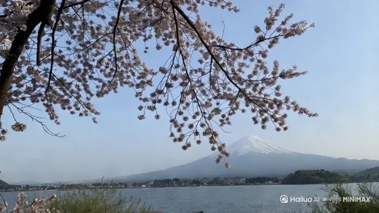 有樱花落下的场景 by Hailuo AI Video Generator