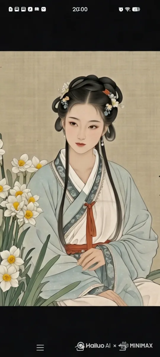 递给女人一个大元宝，女人呵呵笑 by Hailuo AI Video Generator