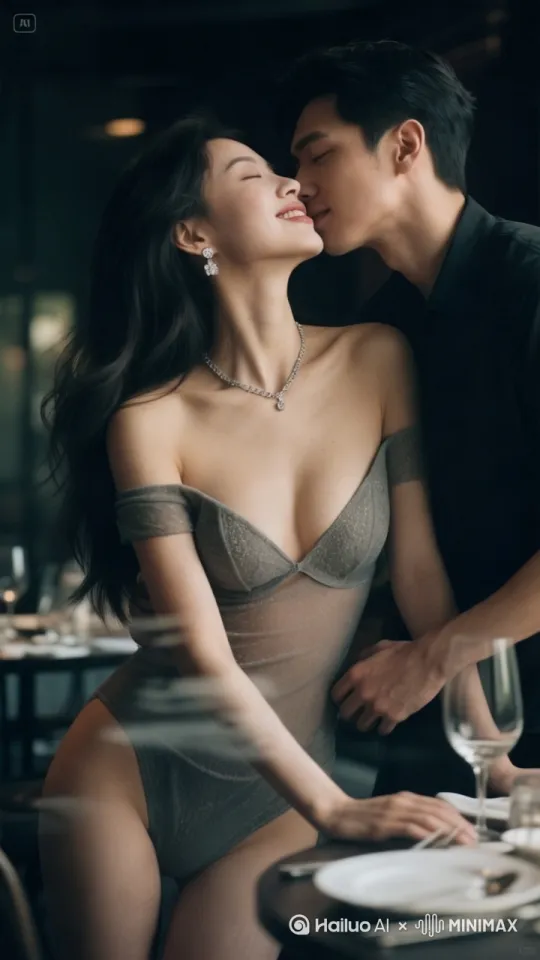 [上升,推进,下摇]接吻，拥抱，抚摸 by Hailuo AI Video Generator