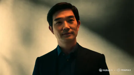 姜杰面对镜头独白：“你知道创业者最怕什么？不是失败，是没人说一句‘辛苦了’”，举杯一饮而尽，字幕弹出“敬自己，敬所有硬扛的夜” by Hailuo AI Video Generator