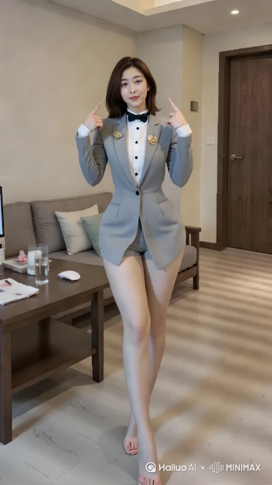滑轨跟踪镜头跟随[跟随]，女孩面对观众做网红舞蹈变体，叉腰双手引导骨盆画圈，咬唇憋笑时突然皱鼻，环形补光灯凸显皮肤质感，高帧率录制确保动作连贯无拖影 by Hailuo AI Video Generator
