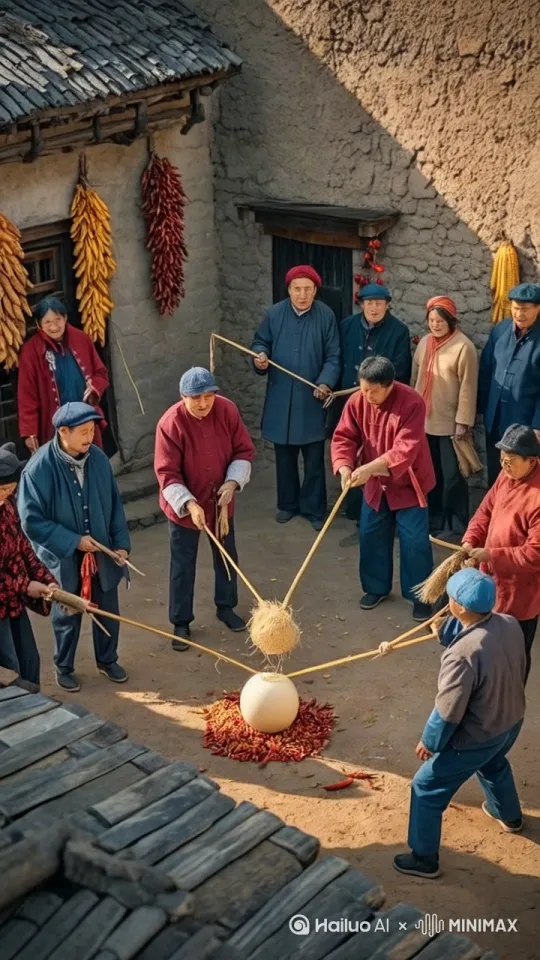 人们都在忙着干活，白色鸡蛋突然裂开，烟雾从鸡蛋散发出来，随及从鸡蛋中跳出一只猴子，鸡蛋上不停跳跃，鸡蛋也随之滚动起来！镜头动态跟随。 by Hailuo AI Video Generator