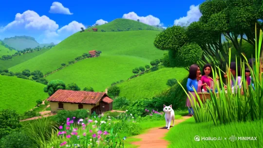 猫猫咪穿白大褂下乡参加义诊活动 by Hailuo AI Video Generator