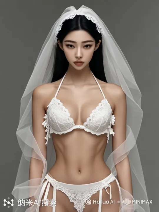 内衣模特，旋转身体，展示服装 by Hailuo AI Video Generator