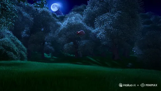 [跟随]
在森林的夜晚，万籁俱寂，月光温柔地洒在每一片树叶上。突然，一颗小小的星星像一颗流星般，“噗通”一声掉进了草丛里。小星星揉着自己发光的屁股，带着哭腔说道：“呜呜，我的翅膀卡在云朵里了...”它身上的光芒如同萤火虫一般，一闪一闪的，在草丛里显得格外孤独和无助。
就在这时，小刺猬皮皮正卷成圆球在附近滚来滚去玩耍。它看到草丛里有个东西在一闪一闪的，还以为是个会动的毛栗子呢。皮皮好奇地伸出自己粉嘟嘟的鼻子一戳，这一戳可不得了，小星星疼得一下子跳了起来，大叫道：“哎呀！扎到我了！”
皮皮这才发现原来是一颗星星，它赶忙甩甩刺上沾到的星星的金光，安慰道：“原来你是星星呀！别怕，我找朋友们帮忙！”
皮皮首先找到了兔子朵朵，朵朵一听，立刻竖起自己长长的耳朵，兴奋地说：“我有办法啦！用我的胡萝卜梯子爬回天上去吧！”于是，它们把胡萝卜梯子架起来，可是小星星往上爬了一点后发现，咔嚓，梯子太短啦，根本够不着天呢。
接着，皮皮又带着小星星找到了松鼠栗栗。栗栗摇着自己大大的尾巴，自信满满地说：“坐在我的松果飞船里发射，肯定能把你送回天上去！”小星星满怀期待地坐进松果飞船，随着栗栗大喊一声“咻——”，飞船飞出去了，可没飞多高就卡在树杈上啦，大家都失望地叹了口气。
正当大家一筹莫展的时候，猫头鹰博士推了推眼镜，慢悠悠地说：“夜晚的露珠会变成彩虹桥哦！”大家听了都觉得这个办法听起来很神奇，可是等了半天，露珠并没有变成彩虹桥，这个办法似乎也行不通。
皮皮看着失落的小星星，突然灵机一动，大声说：“我有办法！”只见皮皮迅速地缩成一个小刺球，对小星星喊道：“星星快抱住我！”然后，皮皮像弹簧一样大喊：“一、二、三——发射！”“嗖”地一下弹向天空。风儿仿佛也在为他们助力，吹起了蒲公英，一群萤火虫像是知道他们的使命一般，提着灯笼在前面引路。随着他们离天空越来越近，星星的光也变得越来越亮。
终于，“成功啦！”小星星兴奋地坐在月亮弯弯的秋千上。它特别感激皮皮，于是摘下自己最亮的光点，瞬间光点变成了一条美丽的项链，小星星把项链送给皮皮说：“以后迷路就看看它，我会一直陪着你哦！”
到了晚上，妈妈轻轻问宝宝：“宝宝猜，皮皮现在在做什么呀？”等宝宝回答后，妈妈轻声说：“皮皮正抱着星星项链，在铺满月光的树洞里，呼噜呼噜睡得好香呢~ 我们也闭上眼睛，和皮皮一起数星星吧…✨” by Hailuo AI Video Generator