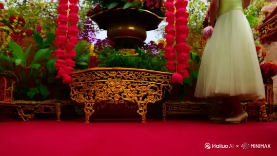 上世纪我国六十年代的结婚场面[推出,上升,下摇] by Hailuo AI Video Generator