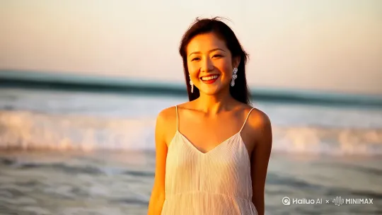 在海边玩水的场景 by Hailuo AI Video Generator