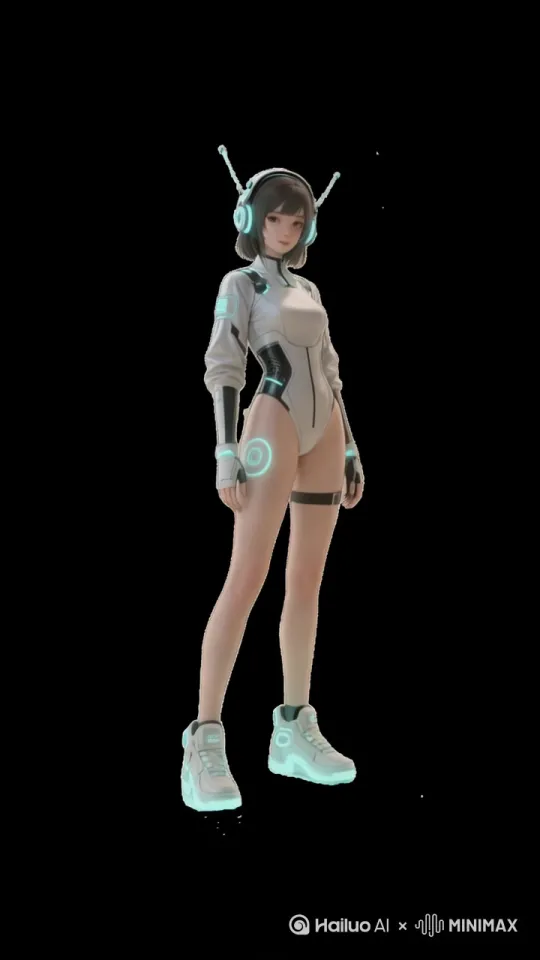 让人物让人物动起来 脸上露出微笑 偶尔抛一下眉眼 by Hailuo AI Video Generator