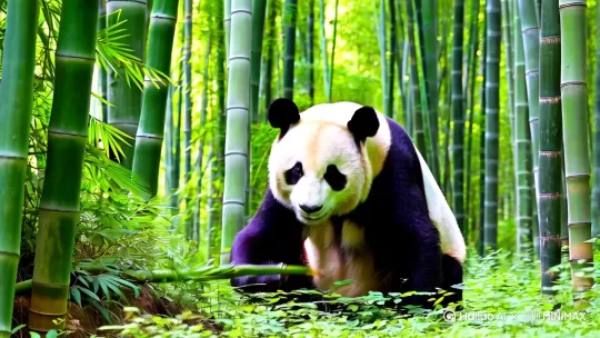 吃竹子的熊猫 by Hailuo AI Video Generator