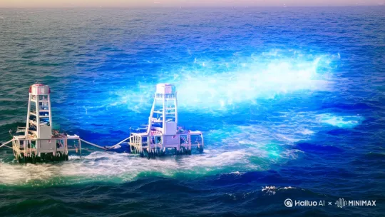 东京湾海底监测站突发异常能量脉冲,声呐图谱中,一个身高120米、重达9万吨的巨型生物正以30节速度逼近海岸第一栋摩天楼已在原子吐息中熔成钢水。
哥斯拉的背鳍划破硝烟,每步震颤相当于7级地震。,它的瞳孔泛着核废料般的幽蓝,仿佛在嘲讽人类文明的不堪一击。
转身面向大海发出震碎云层的长啸。另一头背鳍呈锯齿状的巨兽正从马里亚纳海沟升起。 by Hailuo AI Video Generator