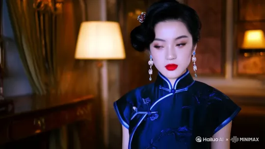 王家卫复古旗袍御姐 by Hailuo AI Video Generator