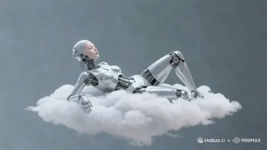 机器人撑起身体站起来 by Hailuo AI Video Generator