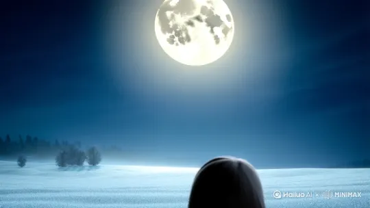 床前明月光，疑是地上霜。
举头望明月，低头思故乡。 by Hailuo AI Video Generator