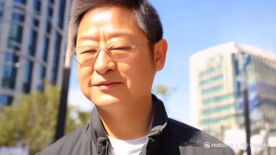让图中男人恢复到20岁不戴眼镜的年轻模样 by Hailuo AI Video Generator