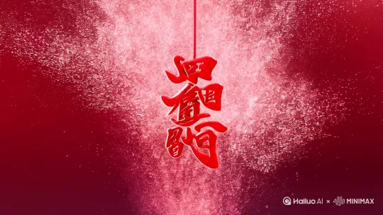 红色中国结    与"中国梦"书法字               
中国结粒子消散特效  | by Hailuo AI Video Generator