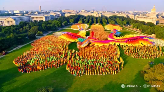 6000人校园排字龙飞凤舞舞队。 by Hailuo AI Video Generator