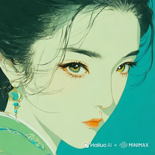 1汉服美女，漂亮的眼睛，对着镜头生气，然后摆出高傲的眼神， by Hailuo AI Video Generator