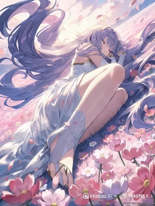 【主体动态化】
"Gentle swaying of pale purple hair strands with flowing movement gradients, light blue chiffon skirt ripples in layers, detailed knee flexion dynamics, closed-eyes breathing simulation with subtle chest undulation"
【环境动态增强】
"Pink petals spiral in 3D parabolic trajectories, sakura branches quiver with wind force algorithms, volumetric clouds drift leftward at 0.5x speed gradient, atmospheric perspective haze fluctuation"
【特效参数】
60fps cyclesmooth interpolationvertex weight mappingRGBA322048pxmesh deformation Soft pastel gradients maintained with HSB(215°,15%,90%) base hue, particle systems for floating petals (count:150, size variance:0.2-1.5cm)"
【核心提示】
保留原图笔触特征,重点在发梢末端、裙摆褶皱、花丛受风面增加物理演算,同时保持人物中心构图平衡,实现从静态插画到Live2D的自然动力学转换。 by Hailuo AI Video Generator