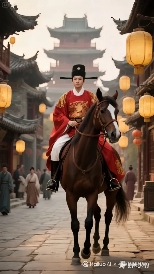 人物骑马进行 by Hailuo AI Video Generator