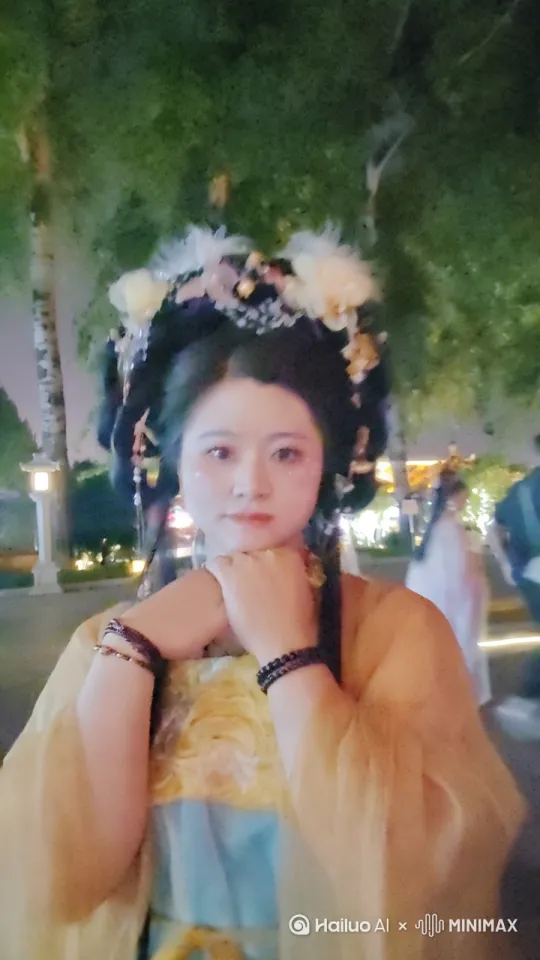 让视频飞一会，唱一首歌大唐的歌，背景在杨贵妃宫里，要求一切都比较真实 by Hailuo AI Video Generator