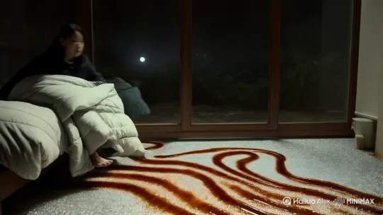 《午夜水痕》
凌晨两点，李薇被浴室滴答声吵醒。她烦躁地掀开被子，赤脚踩上地板时却触到一片黏腻——整个卧室地面铺满蜿蜒水痕，在月光下泛着铁锈色反光。顺着痕迹推开浴室门，镜面被蒸汽蒙成灰白色，镜柜缝隙渗出暗红液体，在瓷砖上汇成歪斜的“救”字。

“又是楼上漏水？”她颤抖着打开业主群，却见物业消息赫然显示：“因管道维修，今晚十点起全楼停水。”手机从掌心滑落砸进血泊，溅起的水珠在镜面划出细长裂痕——裂缝另一端，浑身肿胀的“自己”正隔着镜子朝她微笑。

次日清晨，维修工撬开602室墙砖。暗红色水管裂缝处，卡着半枚带婚戒的断指。物业档案显示：三个月前，602独居女租客在浴室滑倒后失踪，现场只留下地漏里纠缠的长发，以及镜面上用血写的“救”字。

当夜，新搬入的租客小陈调试智能音箱时，语音助手突然播报：“现在是2025年4月25日，检测到您喜欢《午夜水痕》故事，需要循环播放吗？”他刚要回应，却见音箱呼吸灯在水渍未干的墙面上投出六个光点——正好是李薇生前设定的六位数电子锁密码。 by Hailuo AI Video Generator