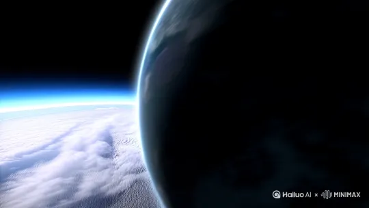 视频生成指令（AI专用版）

镜头序列规划：

起始帧：外太空广角镜头（焦距24mm模拟）

运动轨迹：螺旋推进式变焦（Z轴位移+焦距调整）

持续时间：12秒（含转场）

视觉要素分解：
▌太空段（0-3秒）：

地球参数：

自转速度：0.5°/帧（24fps）

光照模型：基于真实太阳方位角的PBR着色

大气散射：瑞利散射系数0.8

空间站建模：

结构类型：国际空间站ISS拓扑优化版

材质反射：阳极氧化铝（粗糙度0.35）

动态元素：展开式太阳能帆板（展开速度2m/s）

▌大气层穿越段（3-6秒）：

云层系统：

体积云密度：3D柏林噪声（octave=6）

粒子系统：湿度梯度过渡（RH 95%→65%）

光照穿透：体积光散射（相位函数Henyey-Greenstein）

▌地理聚焦段（6-12秒）：

地形映射：

数据源：SRTM高程数据+Sentinel-2地表影像

LOD过渡：从10km级到1km级细节

特征强化：长江黄河粒子流体模拟（粘度系数0.02）

摄像机参数：

运动控制：

初始高度：35786km（地球同步轨道）

终端高度：800km（太阳同步轨道）

速度曲线：贝塞尔缓入缓出（控制点0.25,0.1 →0.75,0.9）

镜头光学：

光圈模拟：T/2.8→T/16渐变

景深过渡：Circle of Confusion从0→15px

后期处理需求：

色彩科学：

色域：Rec.2020

色调映射：ACES 1.2

动态范围：

太空段：HDR 16档

地表段：SDR 100nit校准

输出规格：

编码格式：ProRes 4444 XQ

分辨率：8K DCI（8192×4320）

帧率：24fps（3:2 pulldown预留） by Hailuo AI Video Generator