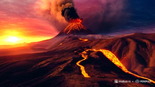火山爆发 by Hailuo AI Video Generator