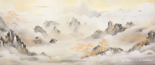 让他动起来 云雾翻腾 ，仙鹤飞舞。 by Hailuo AI Video Generator