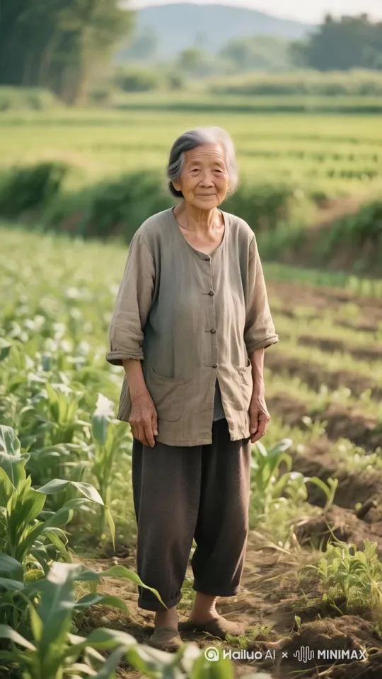 快速高空跟踪镜头移动，无人机视角，一个超现实的高速梦境序列相机紧密跟踪，相机从略高位置的俯视角度紧密跟踪从左后方向右后方移动，随着角色迅速穿越场景。环境是动态的，超级快速变化。老奶奶像神仙一样飞向空中，不要出现不符合逻辑的飞行动作和方向，飞的很高，轻松地在空中向前快速滑行，双臂向两侧伸展，头部向前捕捉平滑水平飞行的感觉。她的头发、衣服随风剧烈摇摆，脚后持续冒着烟雾，就像喷气机一样，运动模糊和光迹增强了速度感和流畅性，超级快速移动。周围的山川田野场景映入眼帘，山川仿佛在移动，天边的云朵也在快速变幻形状，光线闪烁，使整个画面看起来真实自然。 by Hailuo AI Video Generator